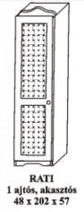 Fenyő szekrény 1 ajtós Rati Fenyő szekrény 1 ajtós Rati
