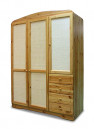 Rati 3 ajtós oldalt 4 fiókos fenyő szekrény