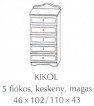 Fenyő komód 5 fiókos keskeny Fenyő komód 5 fiókos keskeny