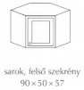 Fenyő sarok felső szekrény
