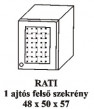 Fenyő szekrény 1 ajtós felső Rati