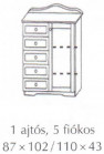 Fenyő komód 1 ajtós 5 fiókos Fenyő komód 1 ajtós 5 fiókos