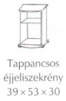 Tappancsos nyitott fenyő éjjeliszekrény Tappancsos nyitott fenyő éjjeliszekrény