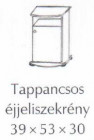 Tappancsos alul ajtós felül nyitott fenyő éjjeliszekrény