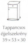 Tappancsos 1 ajtós 1 fiókos fenyő éjjeliszekrény