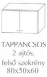 Fenyő szekrény magasító 2 ajtós felső Tappancsos