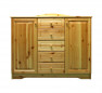Fenyő komód 2 ajtós 5 fiókos