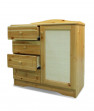 Rati 1 ajtós 4 fiókos fenyő komód natúr fenyő lakkozott színben