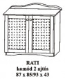 Fenyő komód 2 ajtós alacsony Rati Fenyő komód 2 ajtós alacsony Rati