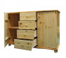 Fenyő komód 2 ajtós 4 fiókos Tappancsos