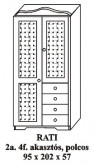 Fenyő szekrény 2 ajtós 4 fiókos Rati Fenyő szekrény 2 ajtós 4 fiókos Rati