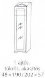 Fenyő szekrény 1 ajtós teljesen tükrös