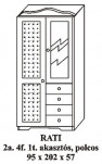 Fenyő szekrény 2 ajtós 4 fiókos tükrös Rati Fenyő szekrény 2 ajtós 4 fiókos tükrös Rati