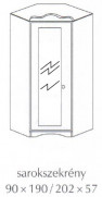 Fenyő sarokszekrény tükrös Fenyő sarokszekrény tükrös