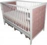 Rózsaszín kislányos átalakítható babaágy Elegance, de többféle színű és anyagú szövettel is rendelhető