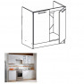 Konyhaszekrény MONDA mosogatószekrény, dupla ajtós oldalra nyíló 80