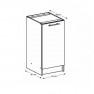 Konyhaszekrény MONDA ajtós 40 Konyhaszekrény MONDA ajtós 40