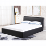 Műbőr franciaágy KERALA fekete