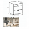 Konyhaszekrény ROYAL D80S3 fiókos alsó szekrény