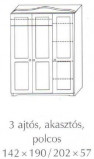 Fenyő szekrény 3 ajtós OUTLET UTOLSÓ DARAB Fenyő szekrény 3 ajtós OUTLET UTOLSÓ DARAB