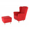 Fotel + puff, piros, ASTRID Fotel + puff, piros, ASTRID