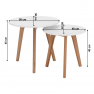 2 dohányzóasztal szett, fém, fehér/bükk, MALTO NEW