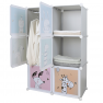 Gyerek moduláris szekrény, szürke/gyerek minta, BIARO Gyerek moduláris szekrény, szürke/gyerek minta, BIARO
