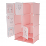 Moduláris szekrény gyerekeknek, rózsaszín/gyerek minta, NORME
