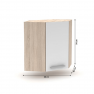 Felső sarokszekrény 1DV, tölgy sonoma/fehér, NOVA PLUS NOPL-013-OH