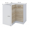 alsó sarokszekrény, tölgy sonoma/fehér, FABIANA S - 90N alsó sarokszekrény, tölgy sonoma/fehér, FABIANA S - 90N