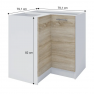 alsó sarokszekrény, tölgy sonoma/fehér, FABIANA S - 90N alsó sarokszekrény, tölgy sonoma/fehér, FABIANA S - 90N