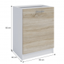 alsószekrény, tölgy sonoma/fehér, FABIANA S - 60