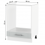 Alsó beépített szekrény, világosszürke/fehér, JULIA TYP 58