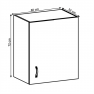 Felső szekrény, fehér/szürke matt, jobb, LAYLA G601F Felső szekrény, fehér/szürke matt, jobb, LAYLA G601F
