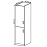 Magas szekrény, szürke matt/fehér, bal, LAYLA D40SP Magas szekrény, szürke matt/fehér, bal, LAYLA D40SP