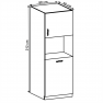 Magas szekrény a beépíthető sütőhöz, szürke matt/fehér, LAYLA D60P Magas szekrény a beépíthető sütőhöz, szürke matt/fehér, LAYLA D60P