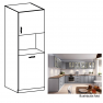 Magas szekrény a beépíthető sütőhöz, szürke matt/fehér, LAYLA D60P Magas szekrény a beépíthető sütőhöz, szürke matt/fehér, LAYLA D60P