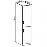 Magas szekrény, szürke matt/fehér, jobb, LAYLA D40SP Magas szekrény, szürke matt/fehér, jobb, LAYLA D40SP