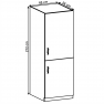 Szekrény beépíthető hűtőre, szürke matt/fehér, jobb, LAYLA D60ZL Szekrény beépíthető hűtőre, szürke matt/fehér, jobb, LAYLA D60ZL