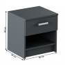 Éjjeliszekrény, szürke grafit, ALEXIA NEW Éjjeliszekrény, szürke grafit, ALEXIA NEW