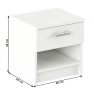 Éjjeliszekrény, fehér, ALEXIA