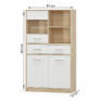 Vitrines szekrény 2D1W1S/80, fehér/tölgy sonoma, TEYO