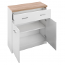 Komód 2D1S, fehér/tölgy sonoma, TOPTY TYP 14