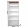 magas könyvespolc, fehér/tölgy sonoma, TOPTY 06