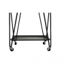 Zsúrasztal kerekekkel, fekete, MEGON
