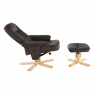 Pihenő fotel lábtámasszal, cappucino, LERATO