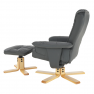 Pihenőfotel zsámollyal, sötétszürke, LERATO