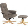 Pihenőfotel zsámollyal, barnásszürke, LERATO Pihenőfotel zsámollyal, barnásszürke, LERATO