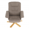 Pihenőfotel zsámollyal, barnásszürke, LERATO Pihenőfotel zsámollyal, barnásszürke, LERATO