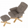 Pihenőfotel zsámollyal, barnásszürke, LERATO Pihenőfotel zsámollyal, barnásszürke, LERATO